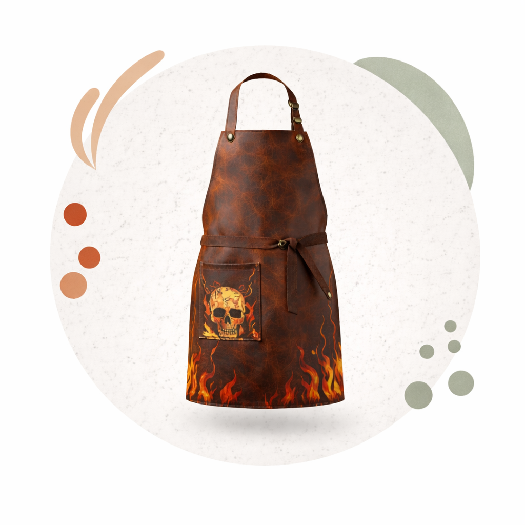 Printed leather aprons