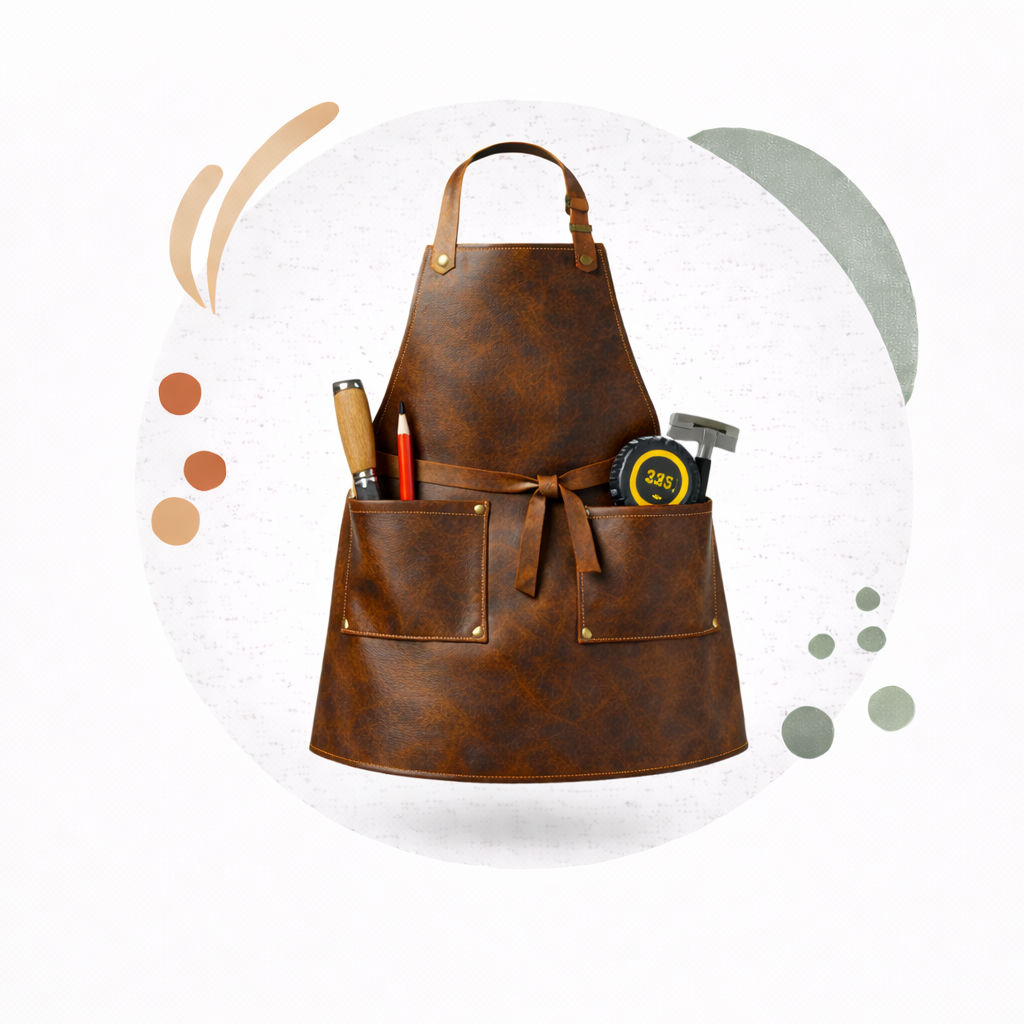 leather woodworking aprons